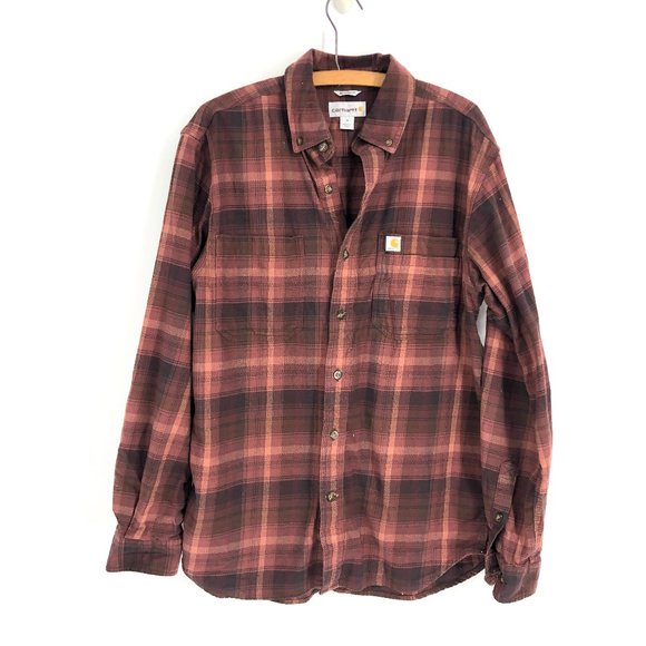Carhartt Other - Carhartt Relaxed Fit Plaid Flannel Button Down Shirt Sz Medium
